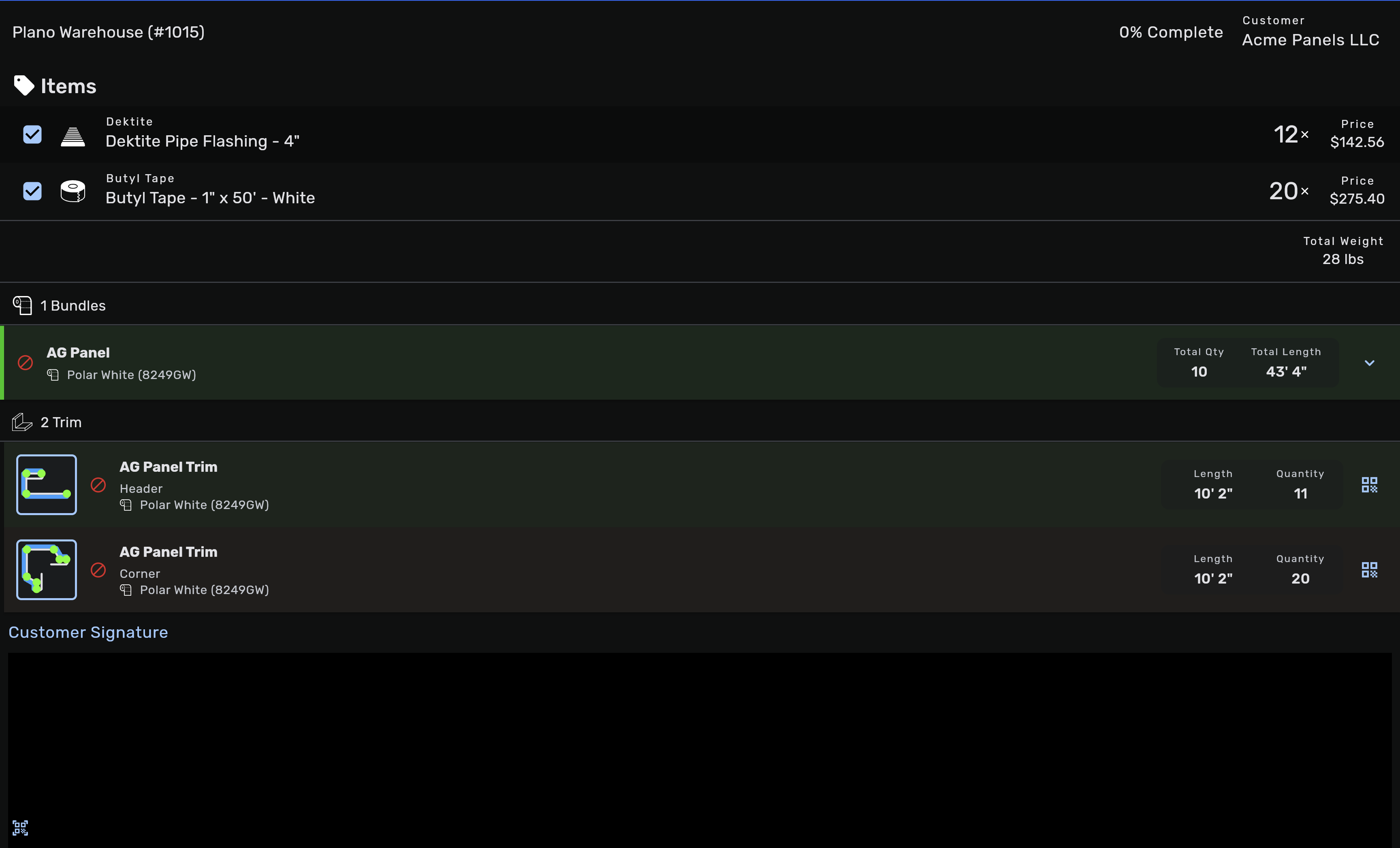 Order Fulfillment & PO Tracking Screenshot